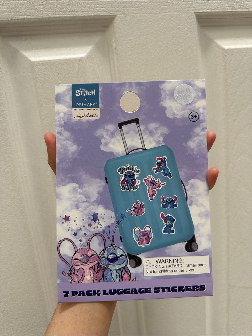 Primark Blue Stitch Disney Luggage Sticker Pack. 7 pack stickers for suitcase